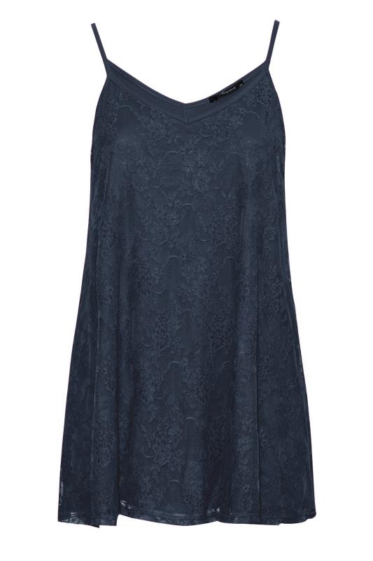 LIMITED COLLECTION Curve Navy Blue Lace Cami Top 5