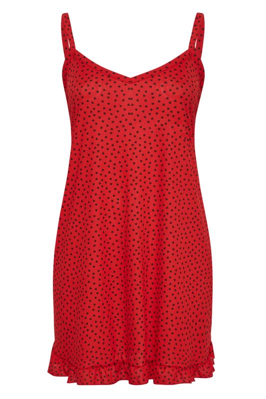 LIMITED COLLECTION Curve Red Ribbed Heart Print Nightdress_F.jpg