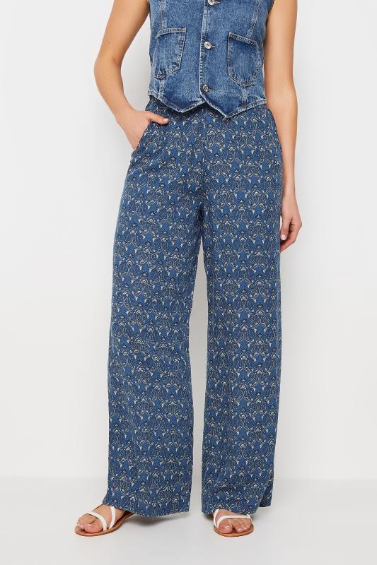 LTS Tall Women's Blue Paisley Print Wide Leg Trousers | Long Tall Sally 4