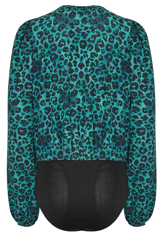 LTS Tall Blue Leopard Print Bodysuit 7