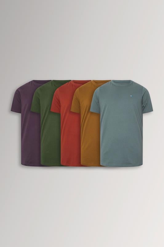BadRhino Big & Tall Brown/Blue/Red/Green/Purple 5 Pack Core T-Shirts