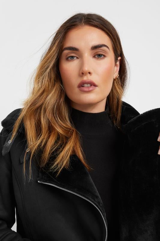 LTS Tall Black Aviator Jacket | Long Tall Sally 4