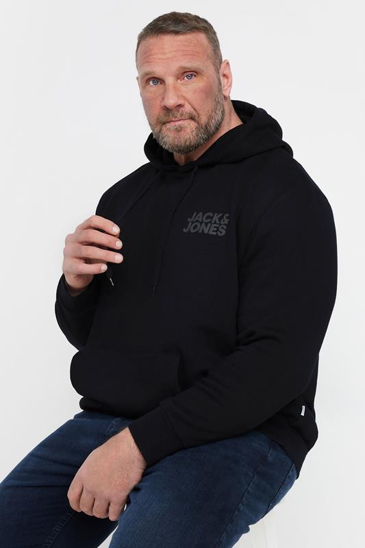  JACK & JONES – Hoodie in Schwarz mit Logoprint auf der Brust