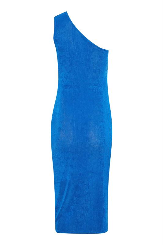 Petite Cobalt Blue Ruched One Shoulder Maxi Dress 6