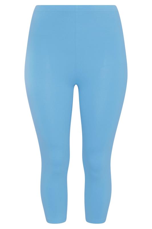YOURS FOR GOOD Plus Size Blue Cropped Leggings | Yours Clothing 4