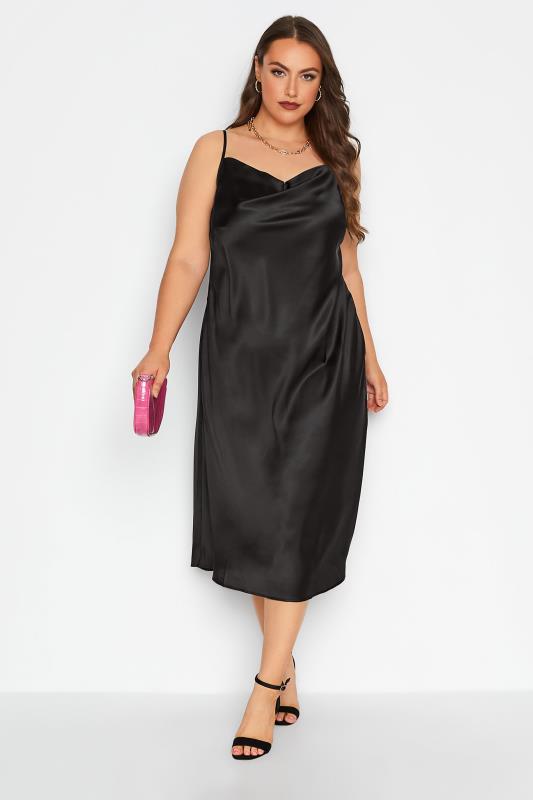 LIMITED COLLECTION Plus Size Black Cowl Neck Dress | Yours Clothing  2