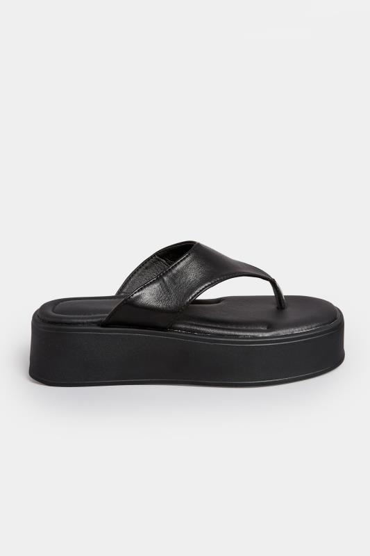 PixieGirl Black Toe Thong Flatform Sandals In Standard Fit | PixieGirl 3