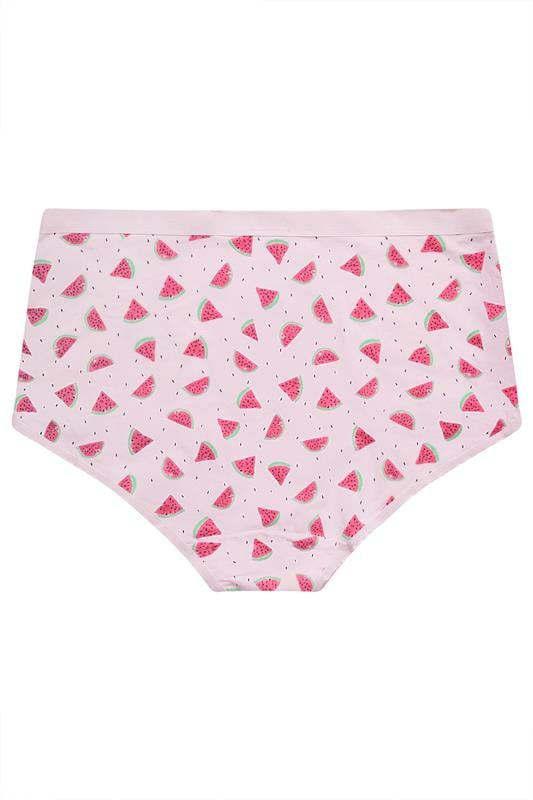 YOURSET 5 PACK Plus Size Pink Watermelon Print Full Briefs | Yours Clothing 7