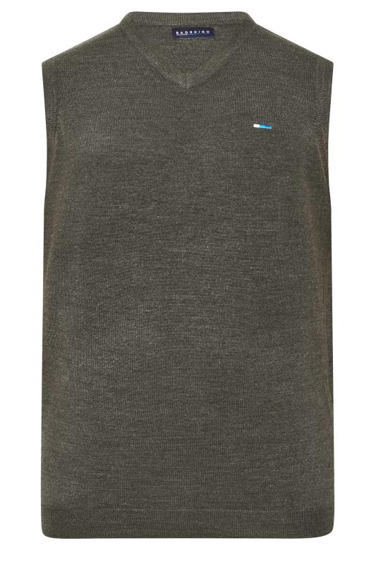 BadRhino Big & Tall Charcoal Grey Essential Sleeveless Knitted Jumper 3