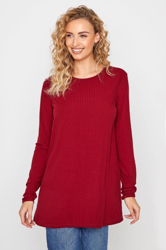 LTS Tall Red Ribbed Swing Top 1