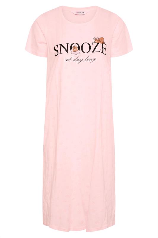 Curve Pink 'Snooze All Day Long' Slogan Nightdress_F.jpg