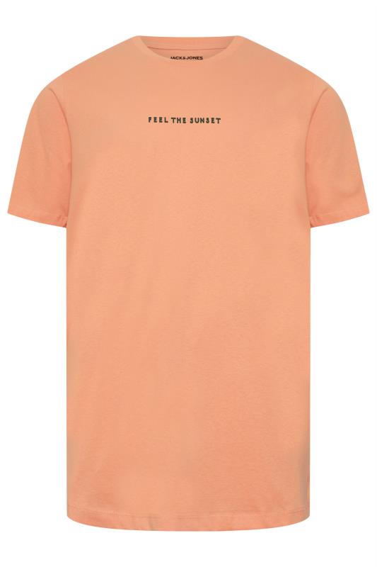 JACK & JONES Big & Tall Orange 'Arizona' Crew Neck T-Shirt | BadRhino 4