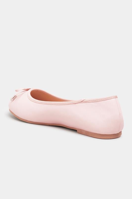 Light Pink Ballerina Pumps In Wide E Fit & Extra Wide EEE Fit | Yours Clothing 4