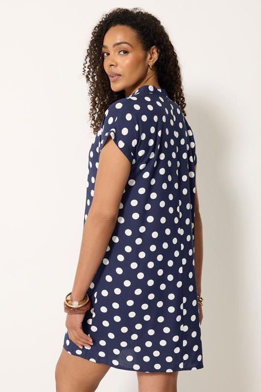 M&Co Navy Blue Polka Dot Beach Dress | M&Co 2