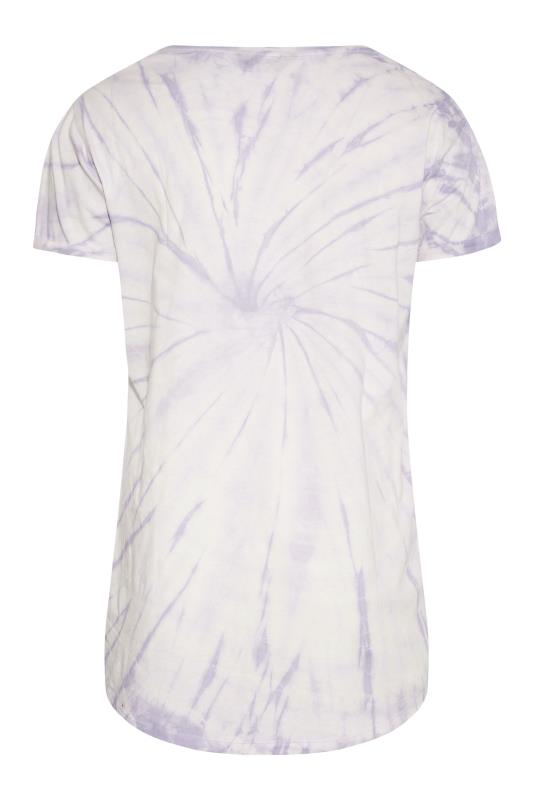 YOURS FOR GOOD Plus Size Lilac Spiral Tie Dye T-Shirt | Yours Clothing 6