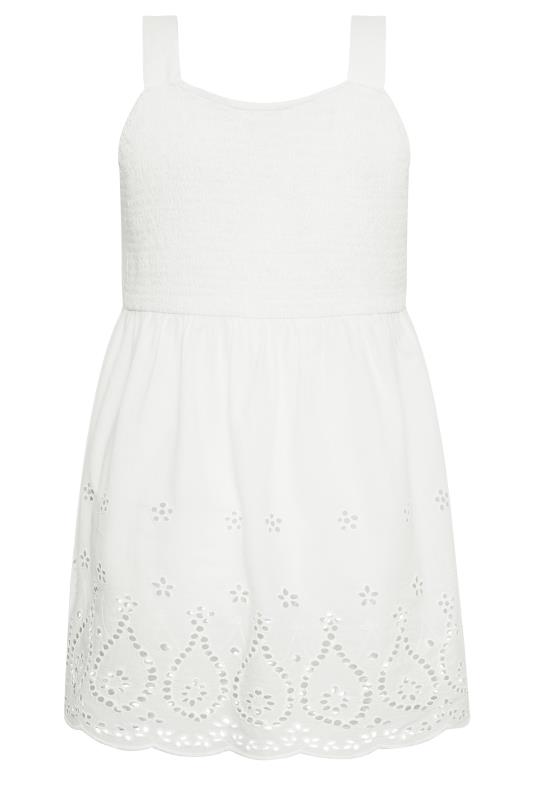 YOURS Plus Size White Broderie Anglaise Vest Top | Yours Clothing 8