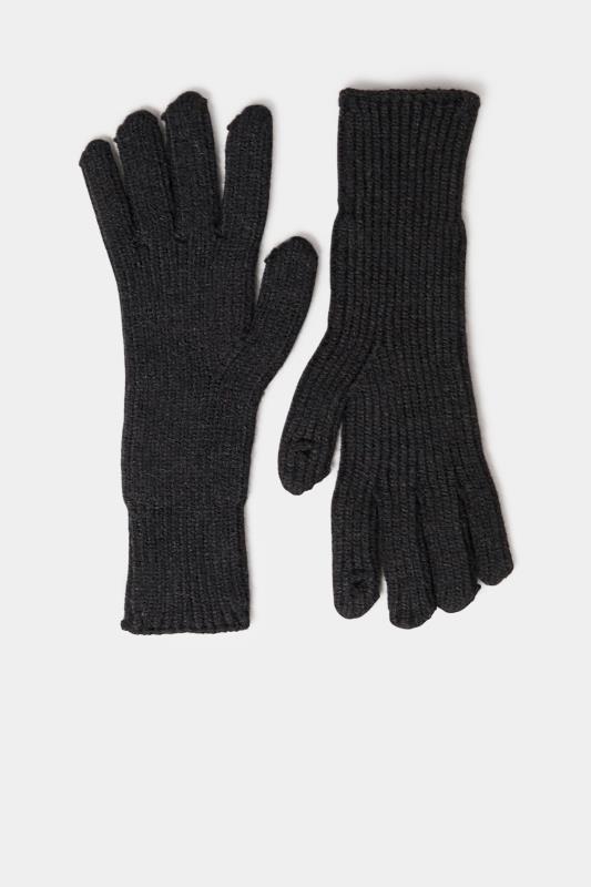 Black Longline Knitted Gloves | Yours Clothing 2