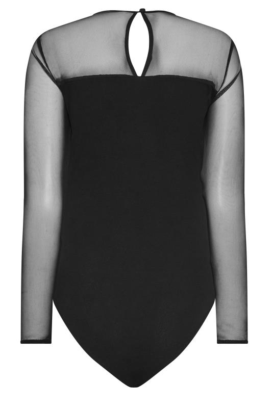 LTS Tall Black Sweetheart Neckline Long Sleeve Bodysuit | Long Tall Sally 7