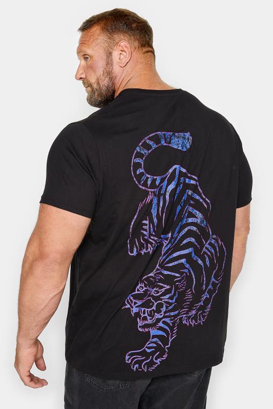 BadRhino Big & Tall Black Tokyo Tiger Print T-Shirt | BadRhino 3