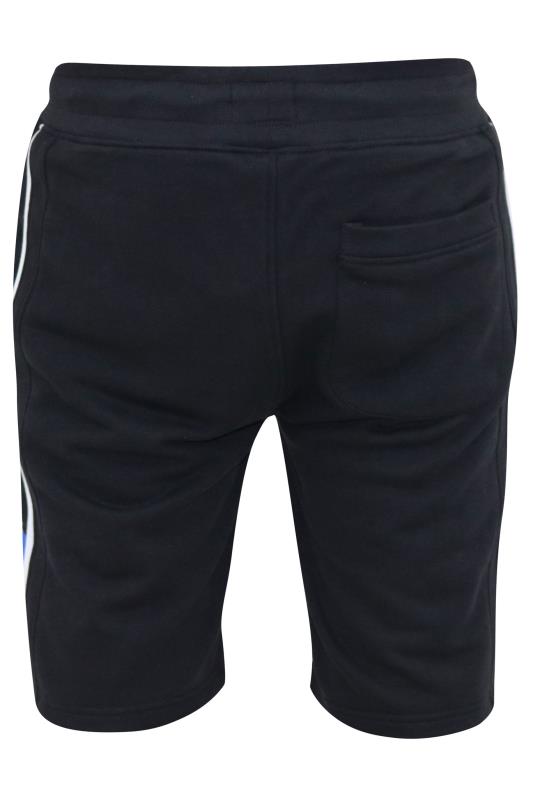 D555 Big & Tall Black Contrast Elasticated Waist Jogger Shorts 4