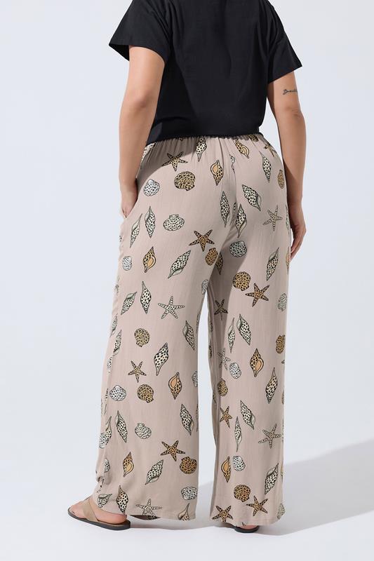 LIMITED COLLECTION Plus Size Natural Brown Leopard Shell Trousers | Yours Clothing 2
