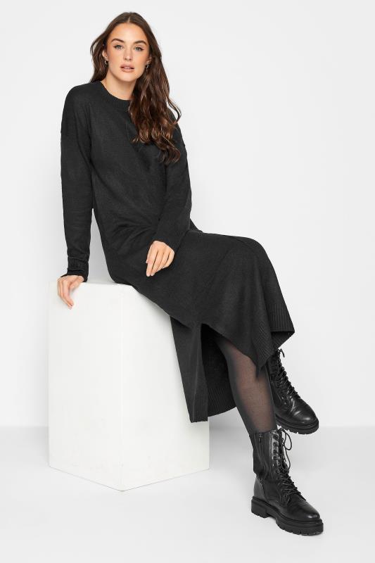 LTS Tall Women's Black Knitted Midi Dress | Long Tall Sally  2
