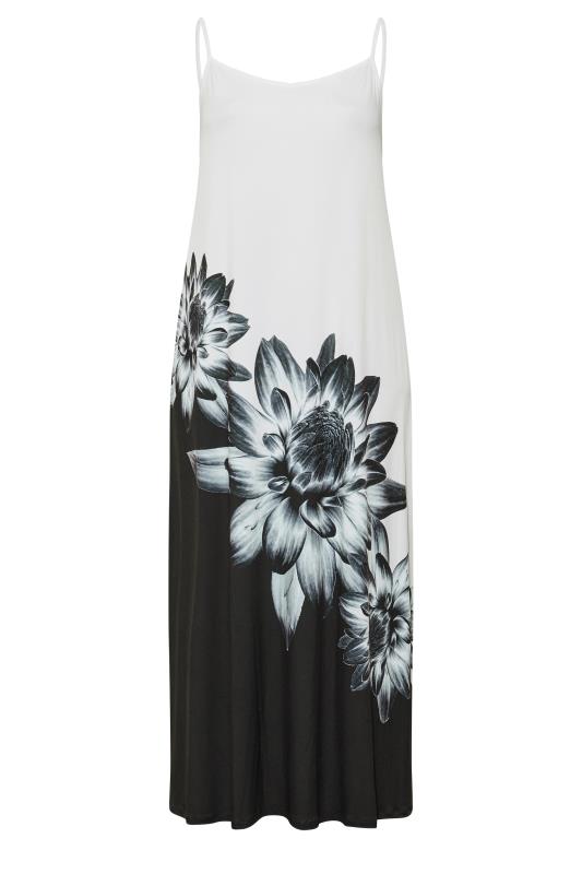 Plus Size White Floral Print Colour Block Maxi Dress | Yours Clothing  6