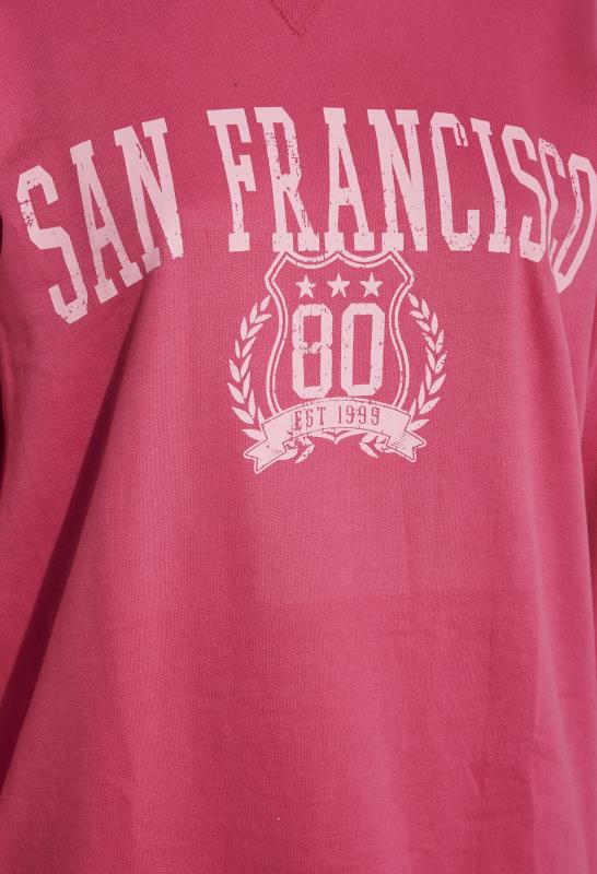 Plus Size Pink 'San Francisco' Slogan Sweatshirt | Yours Clothing  5