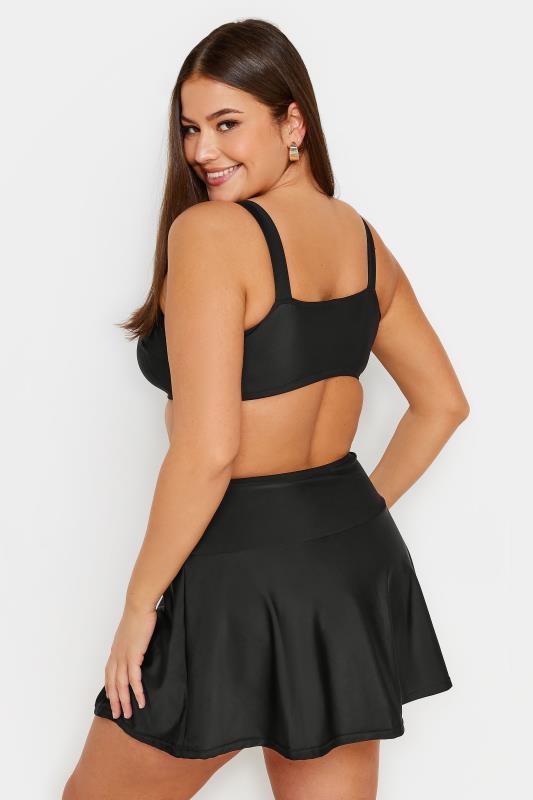 YOURS Plus Size Black Ruched Front Swim Skirt | Yours Clothing 4
