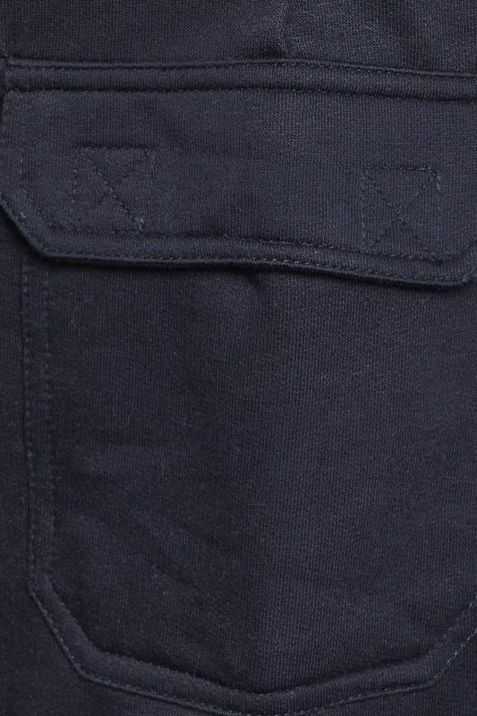 D555 Big & Tall Navy Blue Cotton Jogger Shorts | BadRhino 6