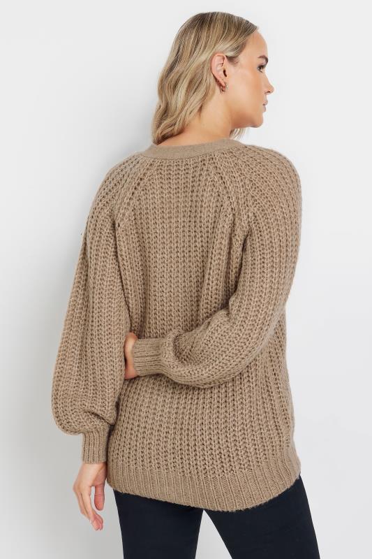 LTS Tall Brown Cable Knit Button Cardigan | Long Tall Sally 5