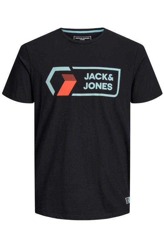 JACK & JONES Big & Tall Black Logan T-Shirt_F.jpg