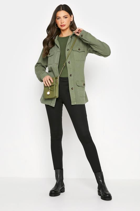 Tall Women's LTS Khaki Green Belted Twill Jacket | Long Tall Sally  2
