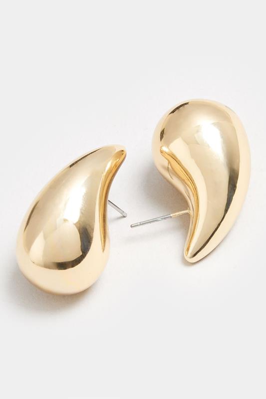 Gold Tone Teardrop Earrings | Yours Clothing 3