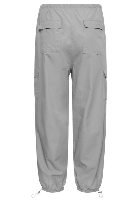 YOURS Curve Plus Size Grey Cuffed Parachute Trousers | Yours Clothing  7