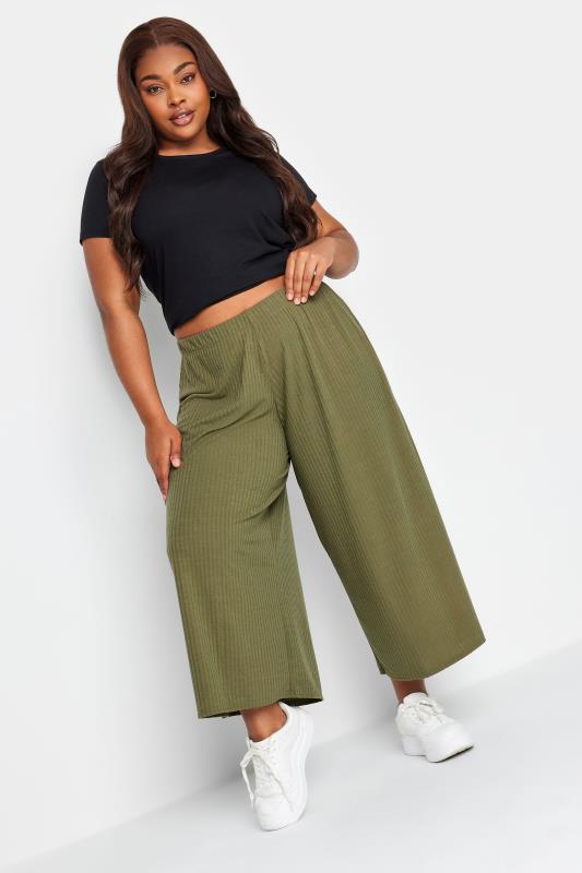 Size XL -Women's Mid-Rise Straight Leg Cozy Rib Lounge Pants Who What Wear  Olive