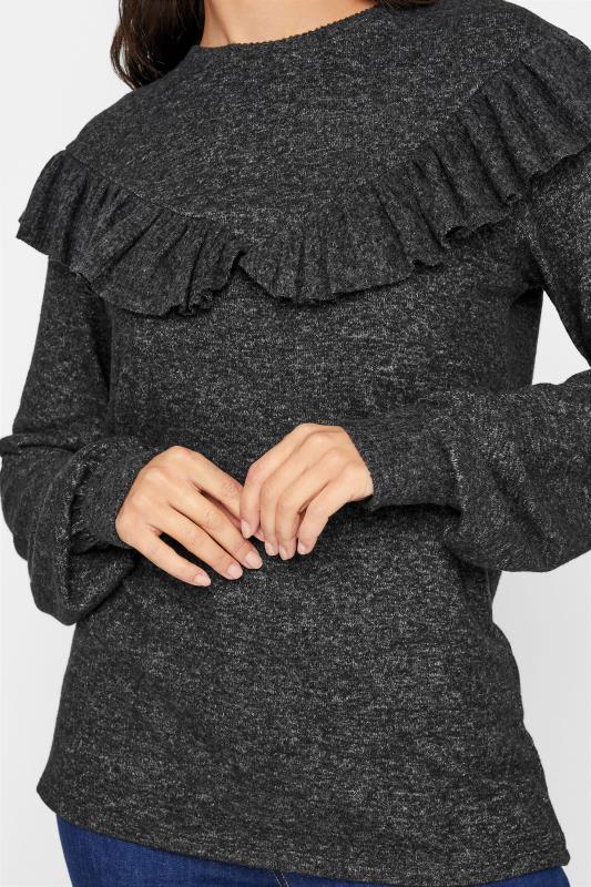 LTS Tall Grey Soft Touch Frill Top 4