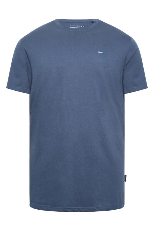 BadRhino Big & Tall Blue Plain T-Shirt | BadRhino 3