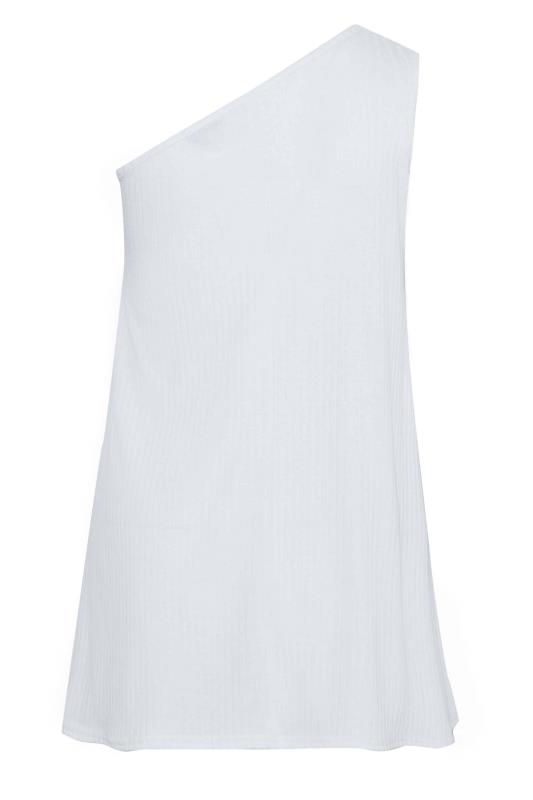 LIMITED COLLECTION Curve White Split Strap Ribbed Cami Top 7
