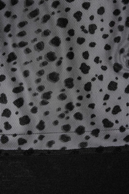 LTS Tall Women's Black Leopard Print Mesh Bodysuit | Long Tall Sally 5