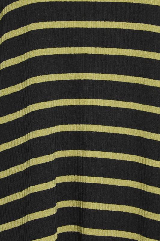 YOURS Plus Size Black & Green Striped Long Sleeve Swing Top  | Yours Clothing 5