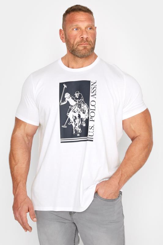 U.S. POLO ASSN. Big & Tall White Rider Print T-Shirt 1