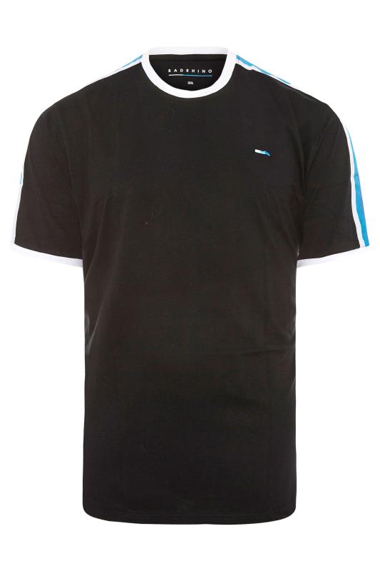 BadRhino Black Contrast Striped Sleeve T-Shirt_F.jpg