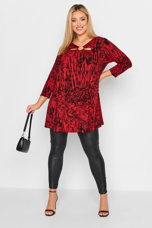 Plus Size Red Mixed Animal Print Swing Top | Yours Clothing 2