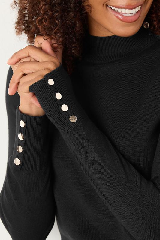 M&Co Black Button Turtle Neck Jumper | M&Co 4
