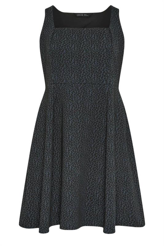 LIMITED COLLECTION Plus Size Charcoal Grey Animal Print Pinafore Dress | Yours Clothing  6