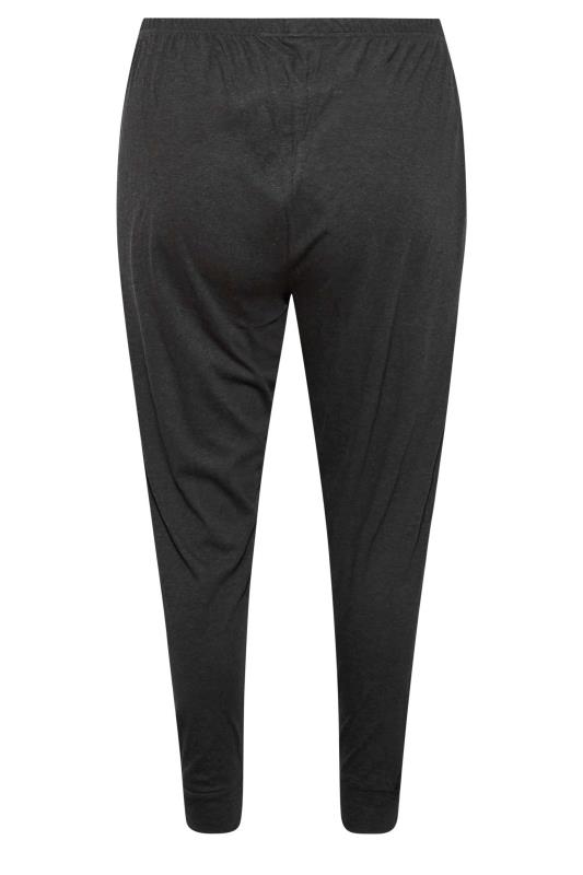 Plus Size Charcoal Grey Marl Cuffed Pyjama Bottoms | Yours Clothing 5