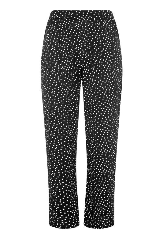 LIMITED COLLECTION Black Polka Dot Pleated Wide Leg Trousers_F.jpg