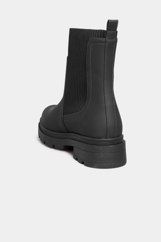 LIMITED COLLECTION Black Sock Chelsea Boots In Wide E Fit & Extra Wide EEE Fit | Yours Clothing 4