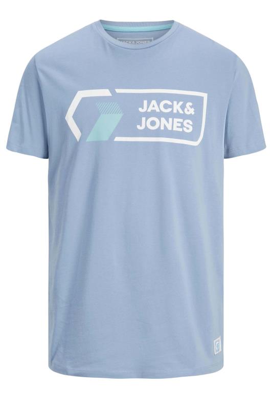 JACK & JONES Denim Blue Logan T-Shirt | BadRhino  2